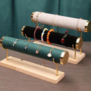 Wooden Bracelet Display Stand Single Tier Watch Bangle Holder Organizer Jewelry - Green