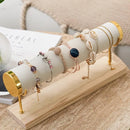 Wooden Bracelet Display Stand Single Tier Watch Bangle Holder Organizer Jewelry - Green