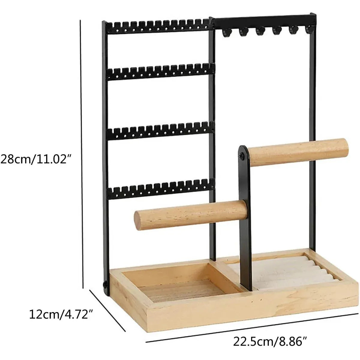 Jewelry Earring Bracelet Display Rack Jewellery Stand Necklace Organizer Holder - White