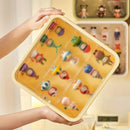 Wall Mounted Showcase Acrylic Figures Toys Display Case Dustproof Storage Box - Yellow