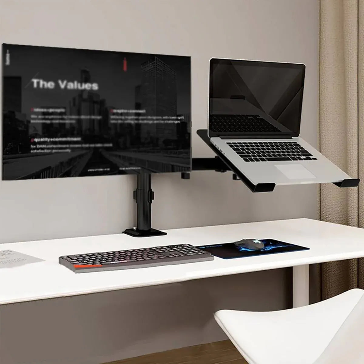 Rotating Computer Monitor Arm Laptop Stand Office Desk Mounting Holder Clamp