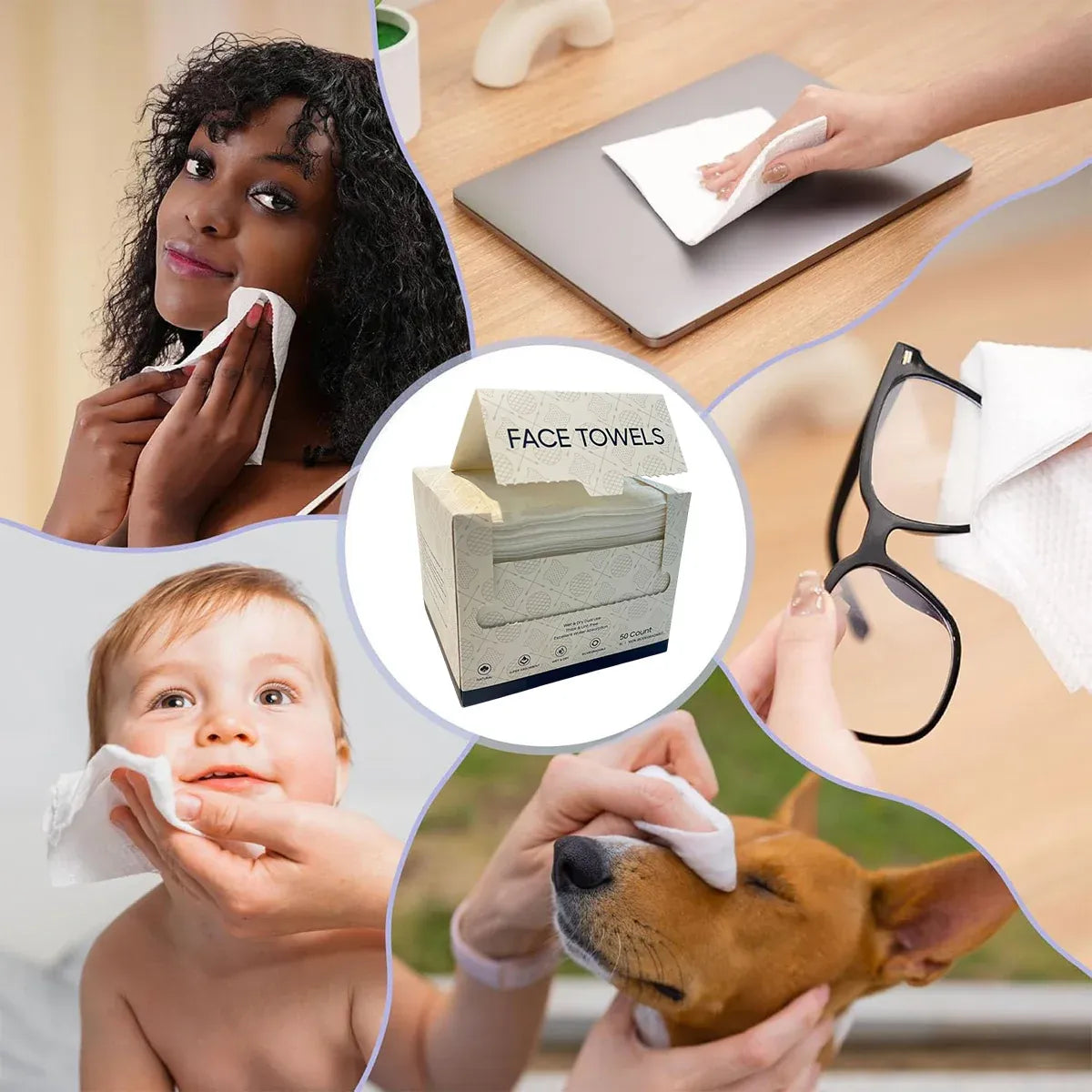 Face Towel Set Disposable Soft Cleaning Towels in Paper Box for Skincare Travel