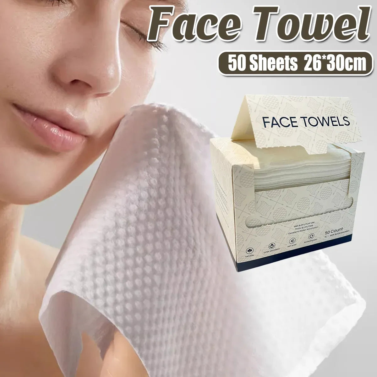 Face Towel Set Disposable Soft Cleaning Towels in Paper Box for Skincare Travel