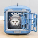 Foldable Pet Carrier Portable Dog Cat Travel Bag Cage House Kennel Case Blue
