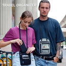 Multi-Functional Travel Passport Document Bag Protective Case Cover Holder - Black