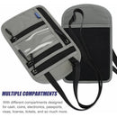 Multi-Functional Travel Passport Document Bag Protective Case Cover Holder - Black