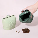 Portable Dog Food Bag Outdoor Walking Travel Feeding Pouch Pet Supplies - Dark Green