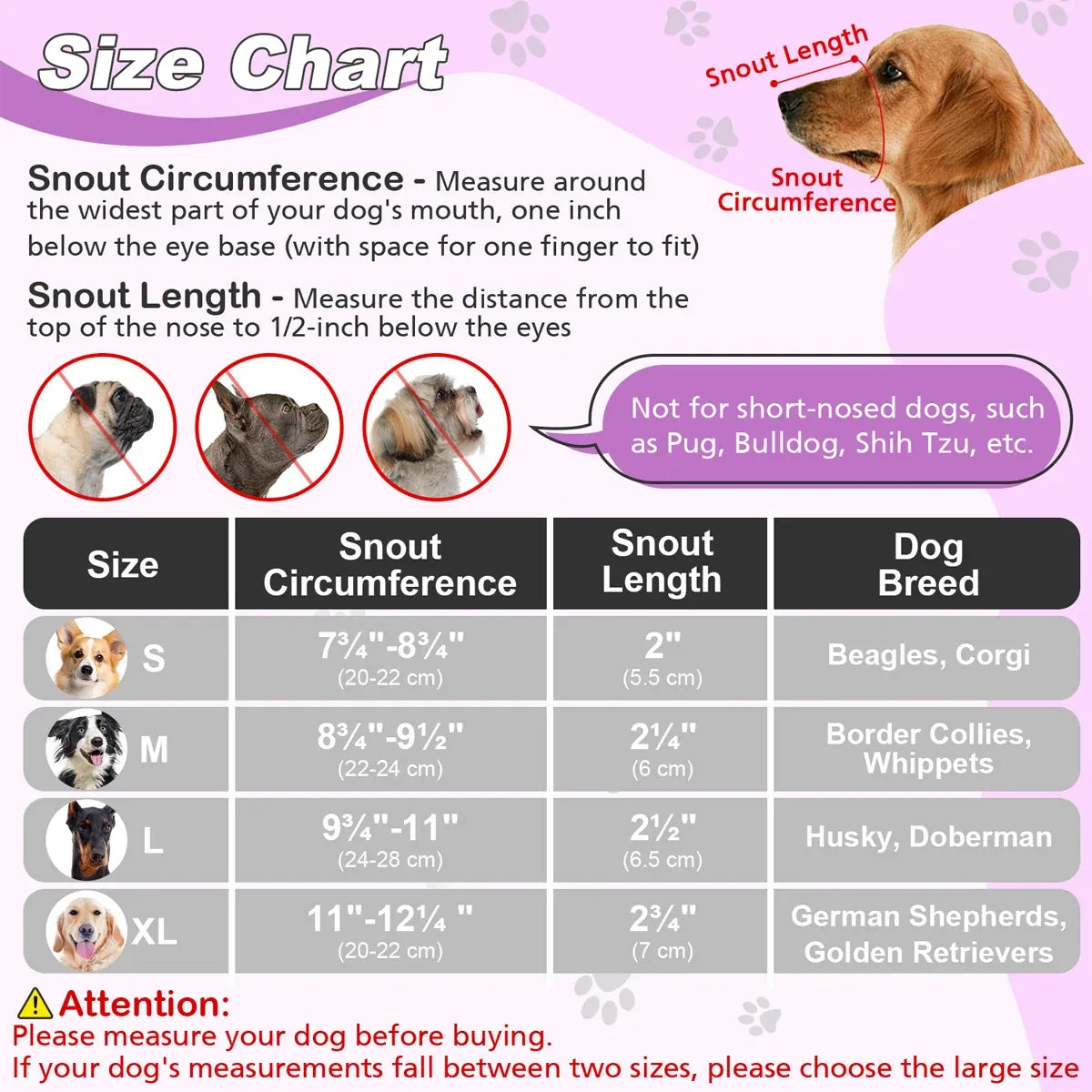 Pet Dog Breathable Lightweight Muzzle Face Mask Prevent Dogs Biting People Use - XL
