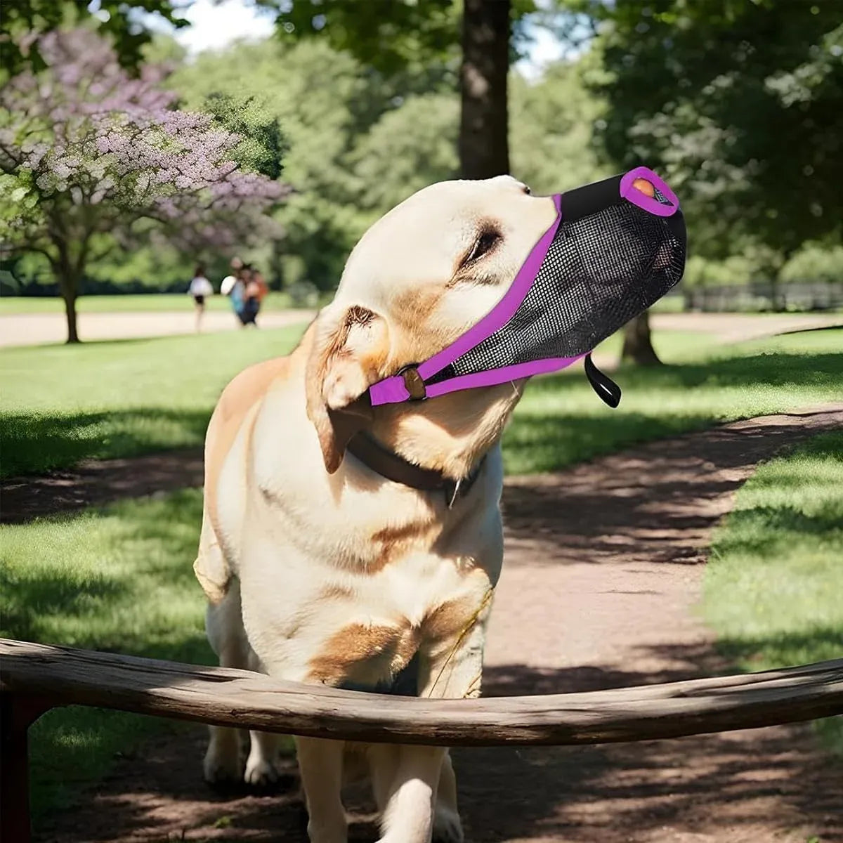 Pet Dog Breathable Lightweight Muzzle Face Mask Prevent Dogs Biting People Use - XL