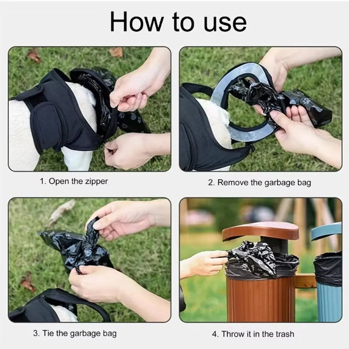 Dog Pet Portable Poop Collection Pants Outing Physiological Pants with Poop Bag - M