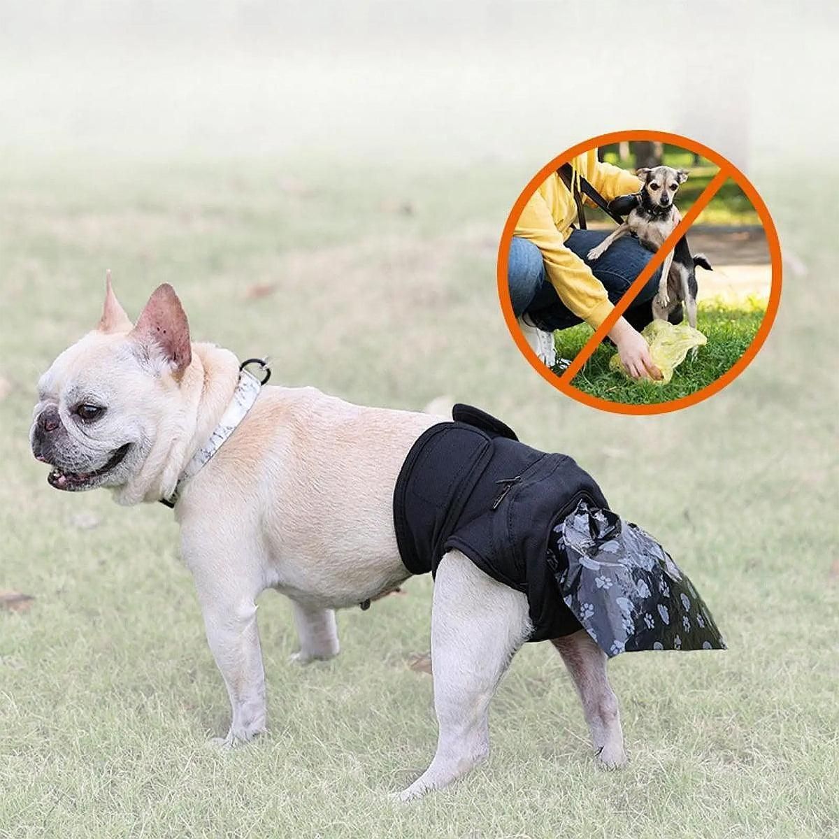 Dog Pet Portable Poop Collection Pants Outing Physiological Pants with Poop Bag - M