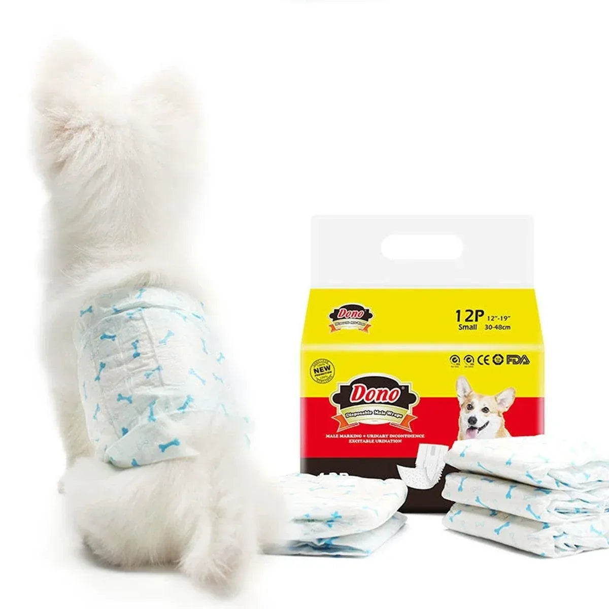 Male Dog Diapers Physiological Pants for Dogs Leakproof Diaper Pants Male Pets - M-10PCS