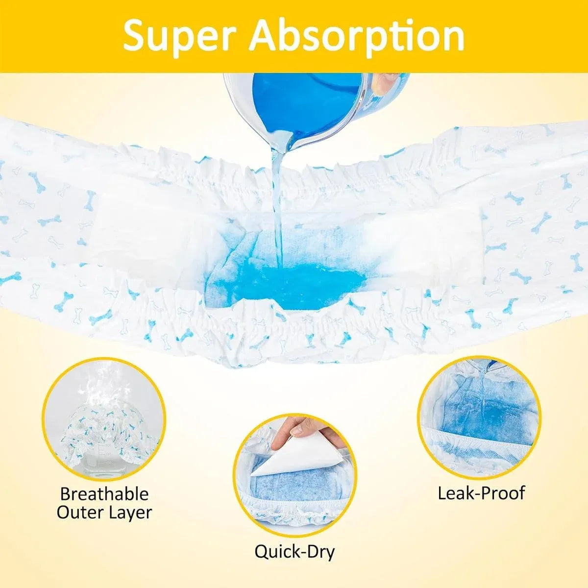Male Dog Diapers Physiological Pants for Dogs Leakproof Diaper Pants Male Pets - S-12PCS
