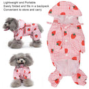Strawberry Checkered Cat Raincoat Outdoor Rainy Days Dog Raincoat Fashionable - XS