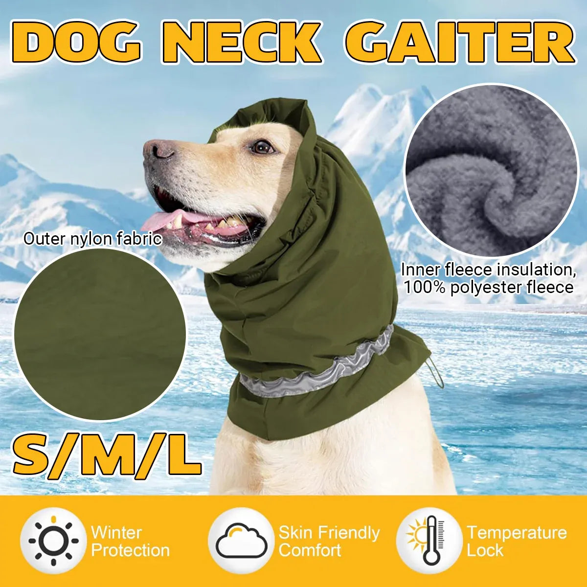Winter Dog Head Cover Dog Scarf Set Cold Proof Warm Soft for Dogs Outdoor Use - L
