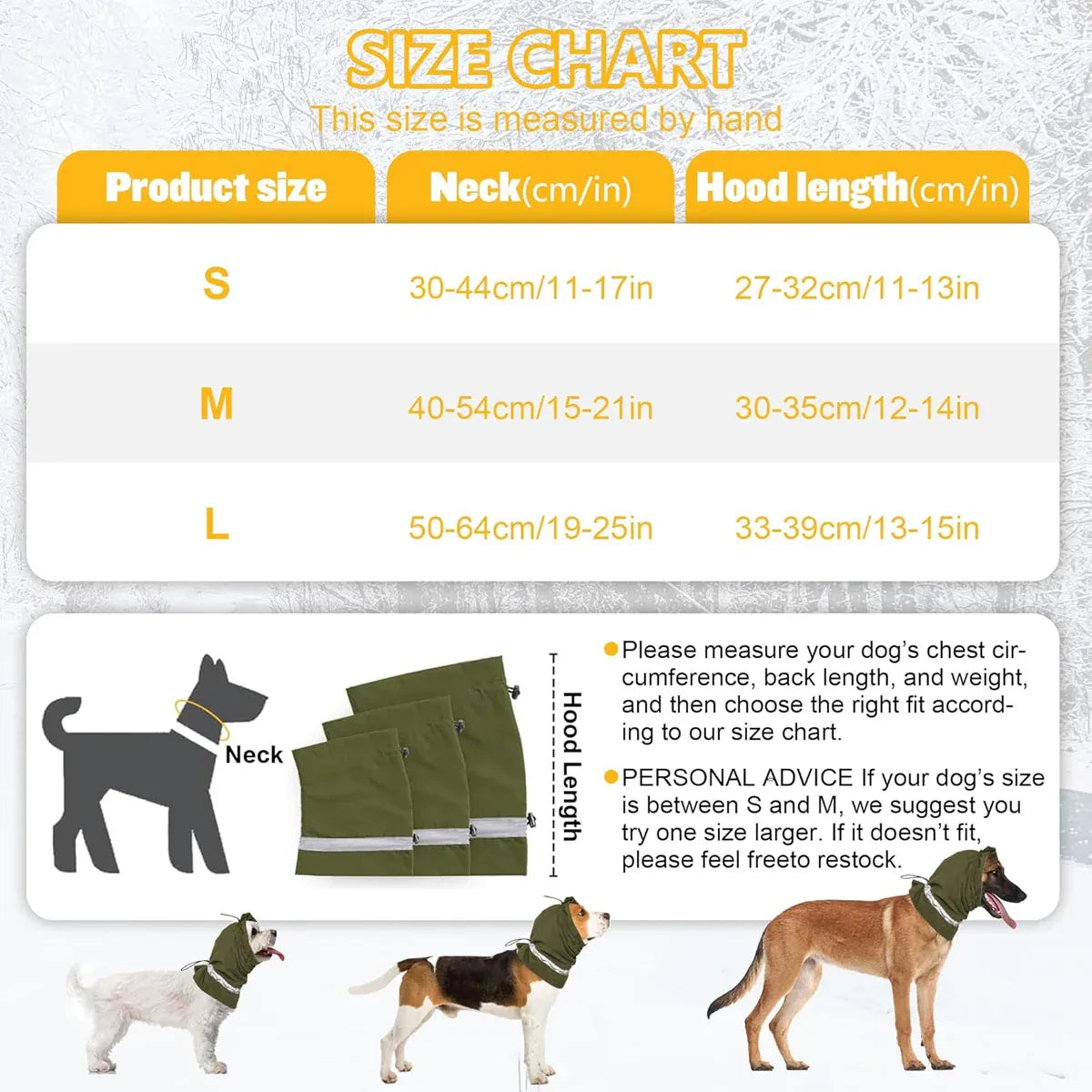 Winter Dog Head Cover Dog Scarf Set Cold Proof Warm Soft for Dogs Outdoor Use - L