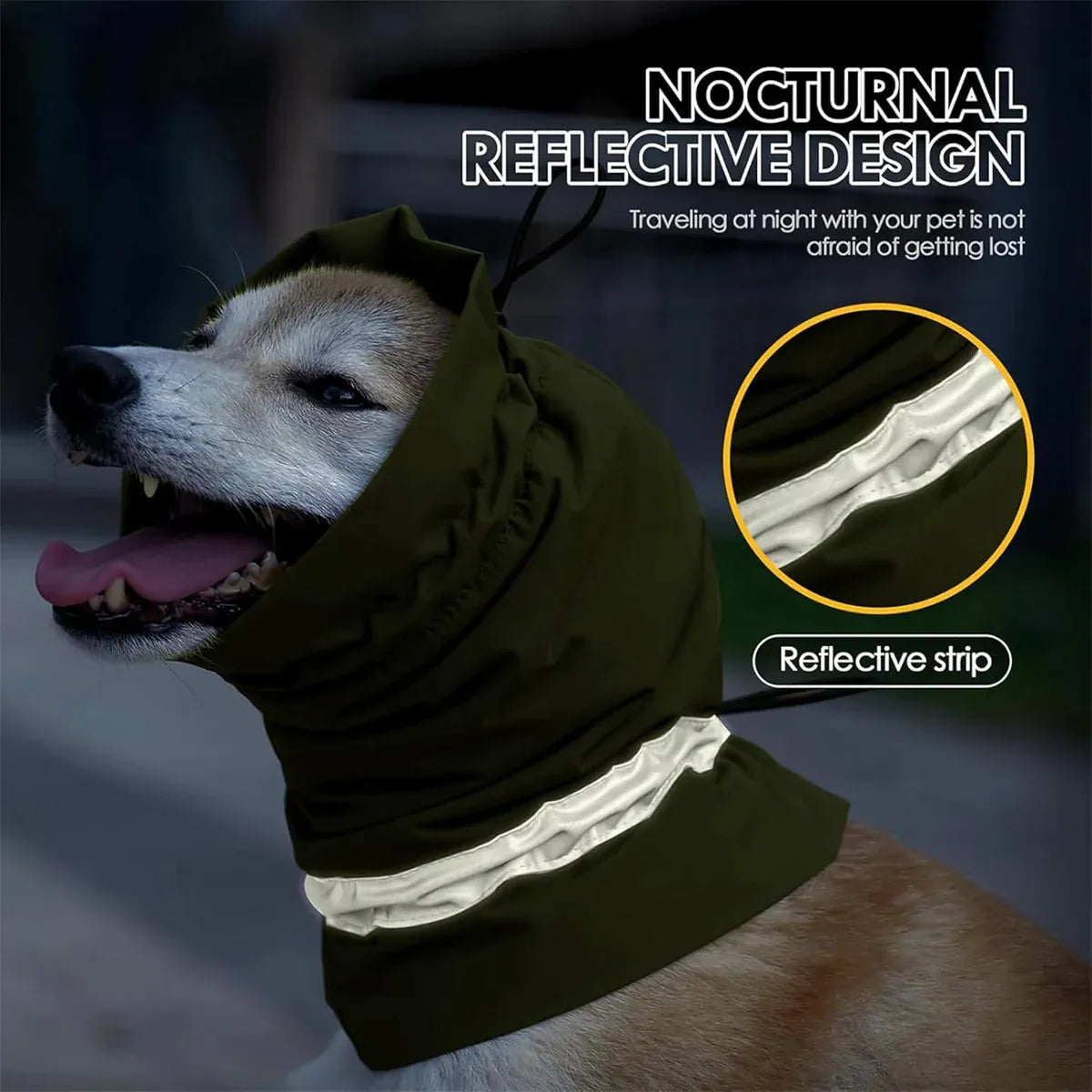 Winter Dog Head Cover Dog Scarf Set Cold Proof Warm Soft for Dogs Outdoor Use - M