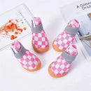 4pcs Breathable Mesh Dog Shoes Small Pets Puppy Paw Protection Summer Boots - Pink-2