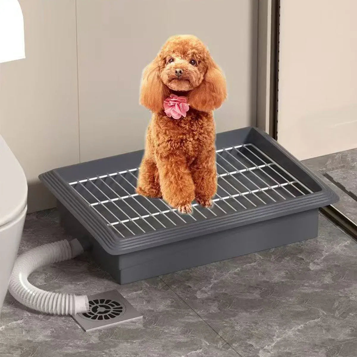 Indoor Flushing Dog Toilet Potty Training Tray Detachable for Small Medium Dogs