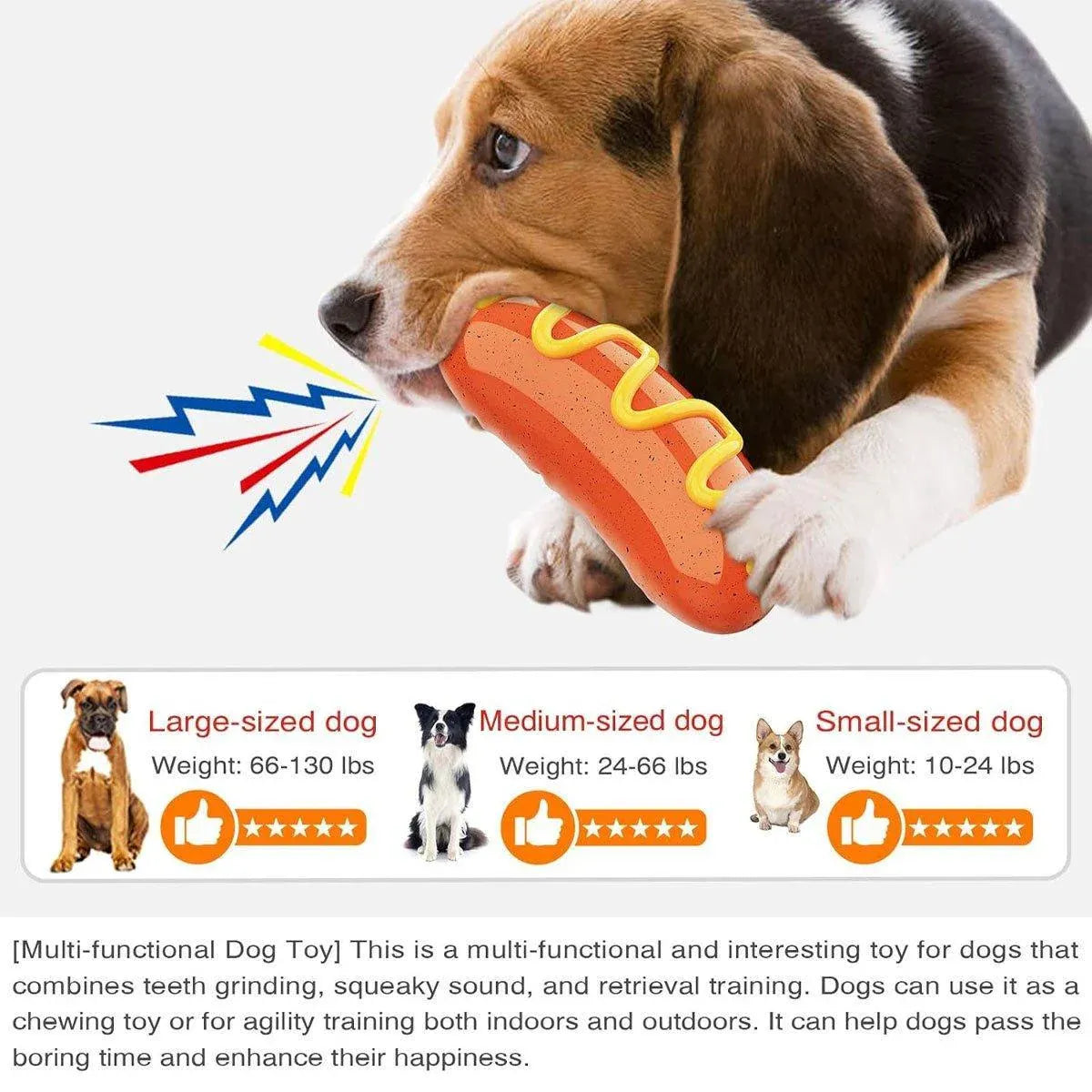 Dog Chew Toy Baked Sausage Ham Squeaky Pet Toy Bite Resistant Grinding Bar