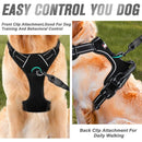 Adjustable No-Pull Dog Harness Vest S-XL Reflective Pet Training Outdoor Handle - Blue-M