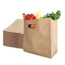 50PCS Scooped Kraft Paper Tote Bags Gift Bags for Party Wedding Packaging