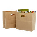 50PCS Scooped Kraft Paper Tote Bags Gift Bags for Party Wedding Packaging