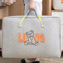 2pcs Cartoon Bear Luggage Organizer Storage Bags Blanket Quilt Closet Box Set - White-M