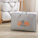 2pcs Cartoon Bear Luggage Organizer Storage Bags Blanket Quilt Closet Box Set - White-M