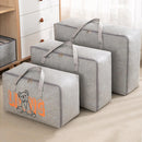 2pcs Cartoon Bear Luggage Organizer Storage Bags Blanket Quilt Closet Box Set - White-M