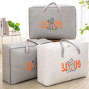 2pcs Cartoon Bear Luggage Organizer Storage Bags Blanket Quilt Closet Box Set - White-M