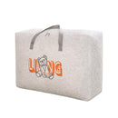2pcs Cartoon Bear Luggage Organizer Storage Bags Blanket Quilt Closet Box Set - White-M