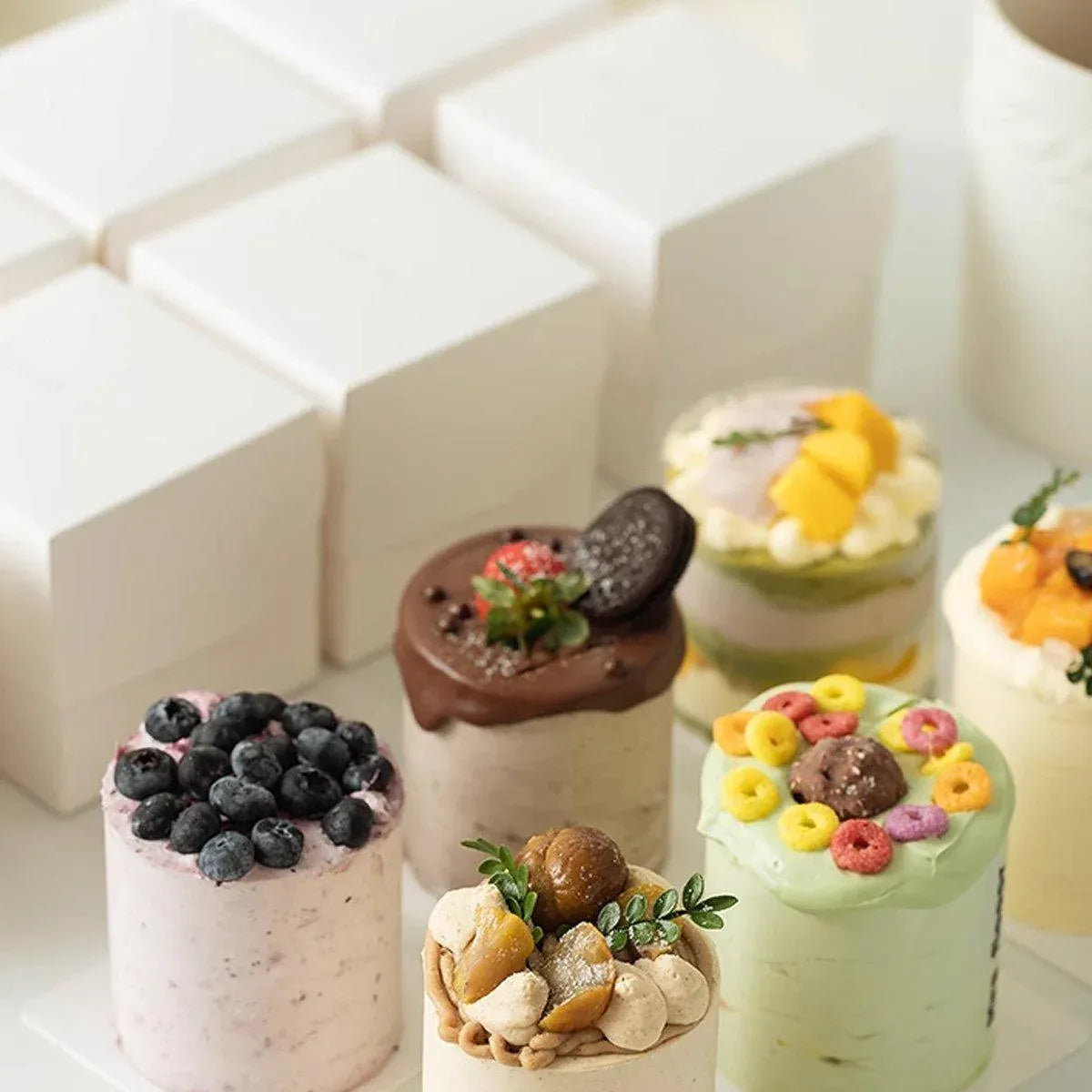 3 Inch Pastry Mousse Cake Packing Box Dessert French Pastry Cut Baking Box