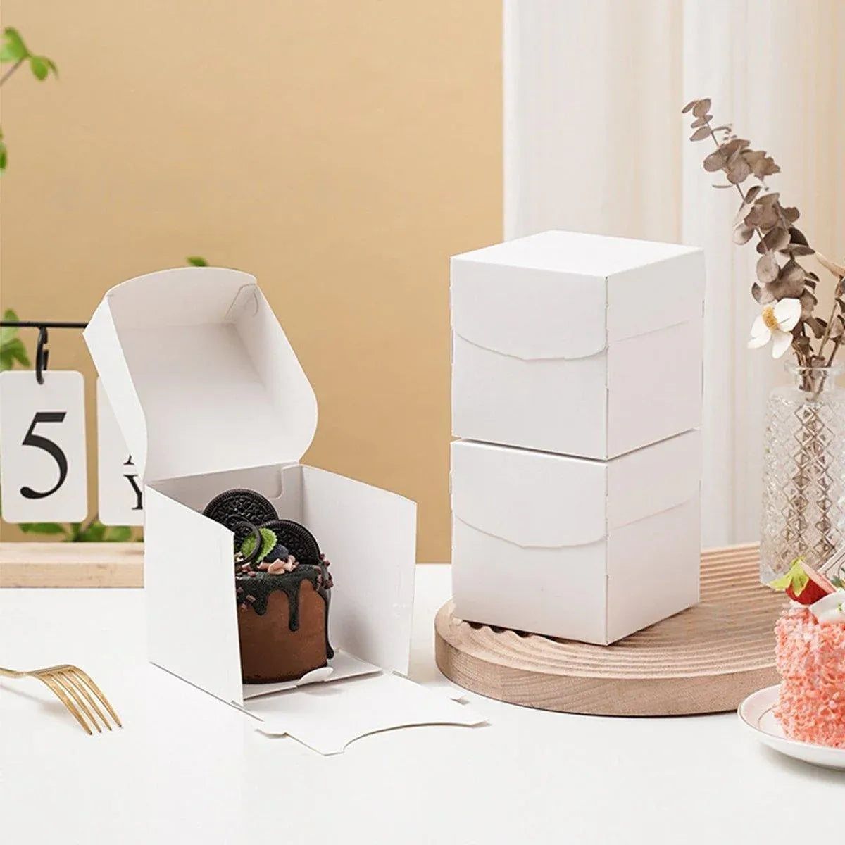3 Inch Pastry Mousse Cake Packing Box Dessert French Pastry Cut Baking Box