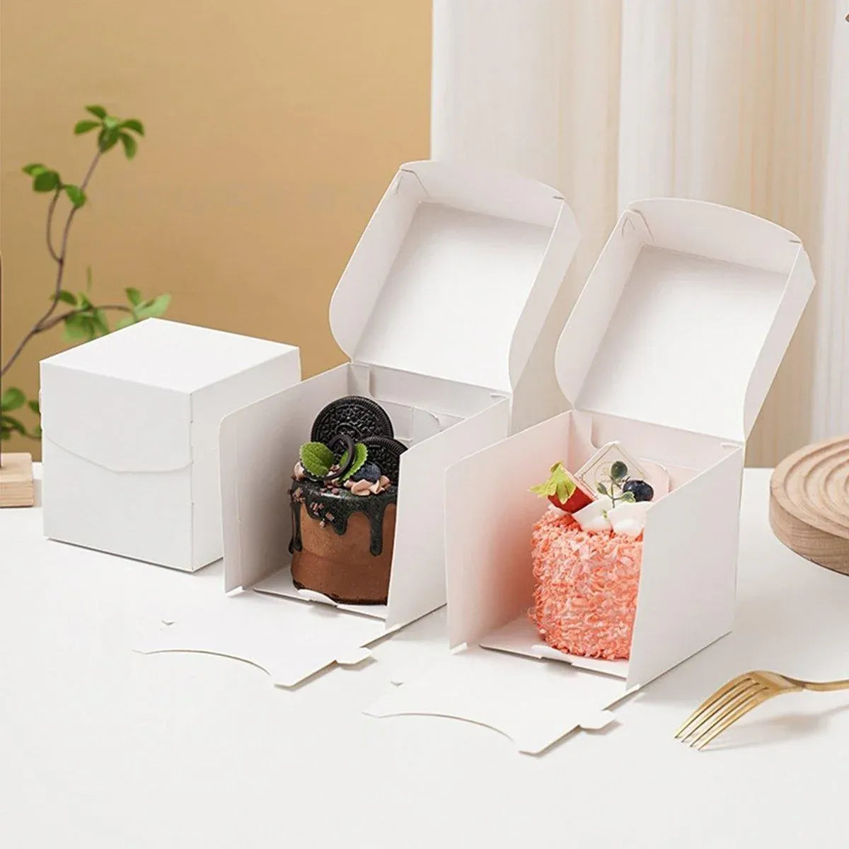 3 Inch Pastry Mousse Cake Packing Box Dessert French Pastry Cut Baking Box