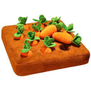 Carrot Plush Dog Toy Foraging Interactive Puzzle Mat for Small Puppies 35x35cm