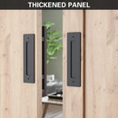 Black Carbon Steel Door Handle Easy to Install Durable Sturdy for Home Barn Door