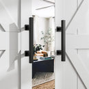 Black Carbon Steel Door Handle Easy to Install Durable Sturdy for Home Barn Door