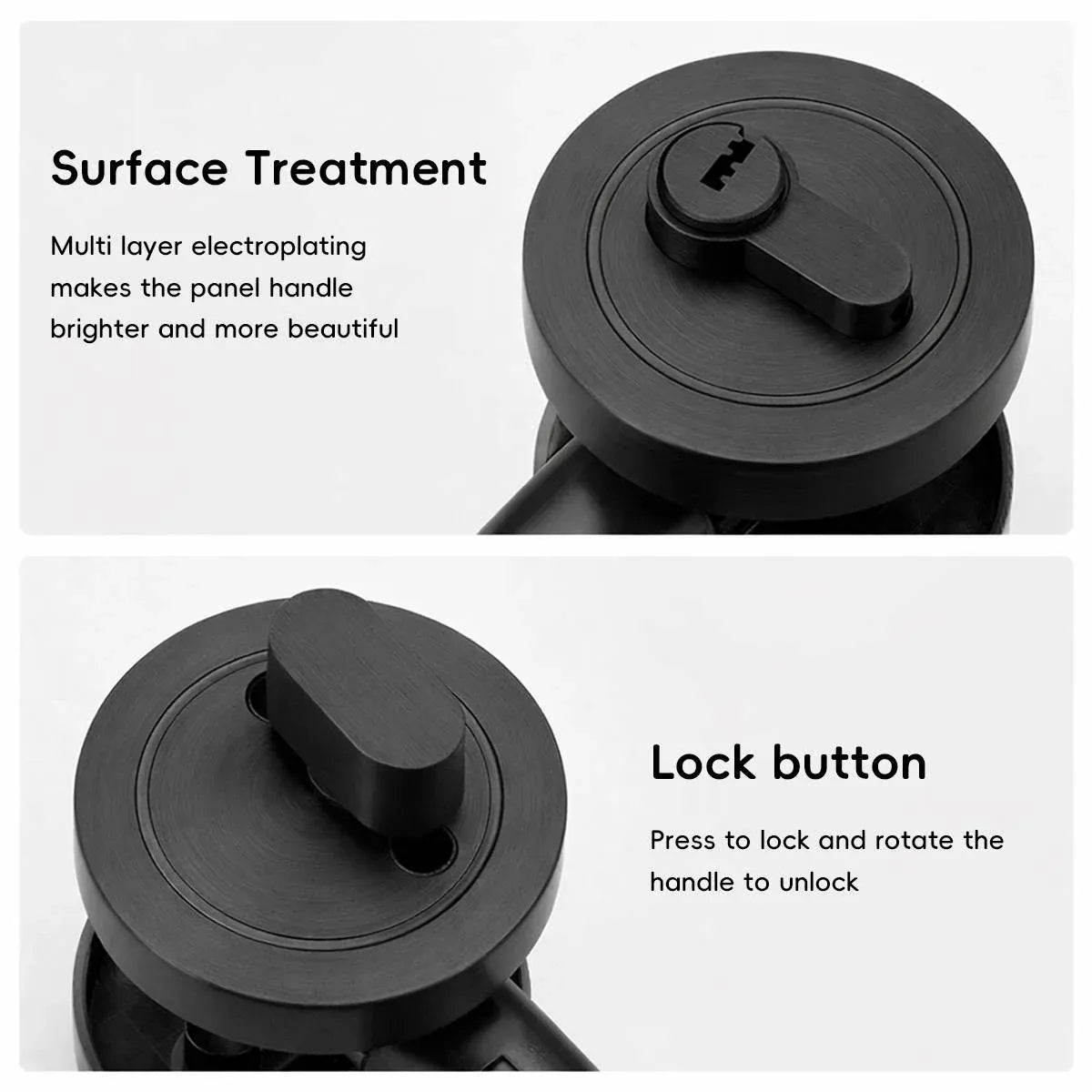 Door Double Sided Simple Lock High Strength Durable Brass Lock Core with Keys - Silver