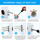 Door Double Sided Simple Lock High Strength Durable Brass Lock Core with Keys - Silver