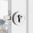 Door Double Sided Simple Lock High Strength Durable Brass Lock Core with Keys - Silver