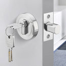 Door Double Sided Simple Lock High Strength Durable Brass Lock Core with Keys - Silver