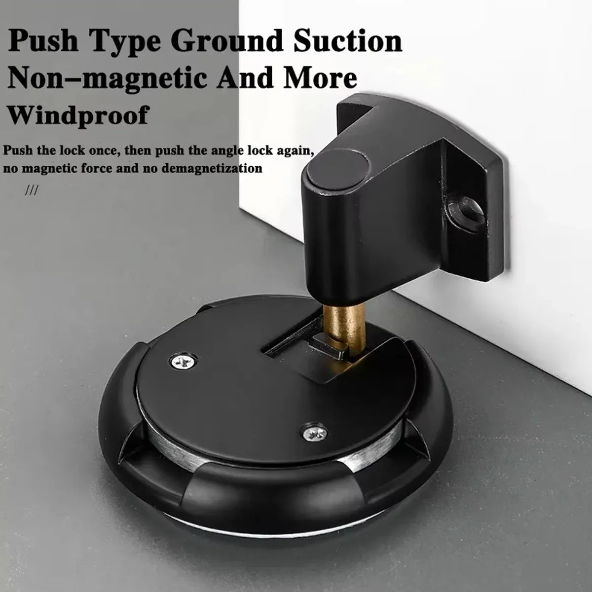 Push Lock Door Stop Floor Mounted Mechanical Door Holder Zinc Alloy - Bronze