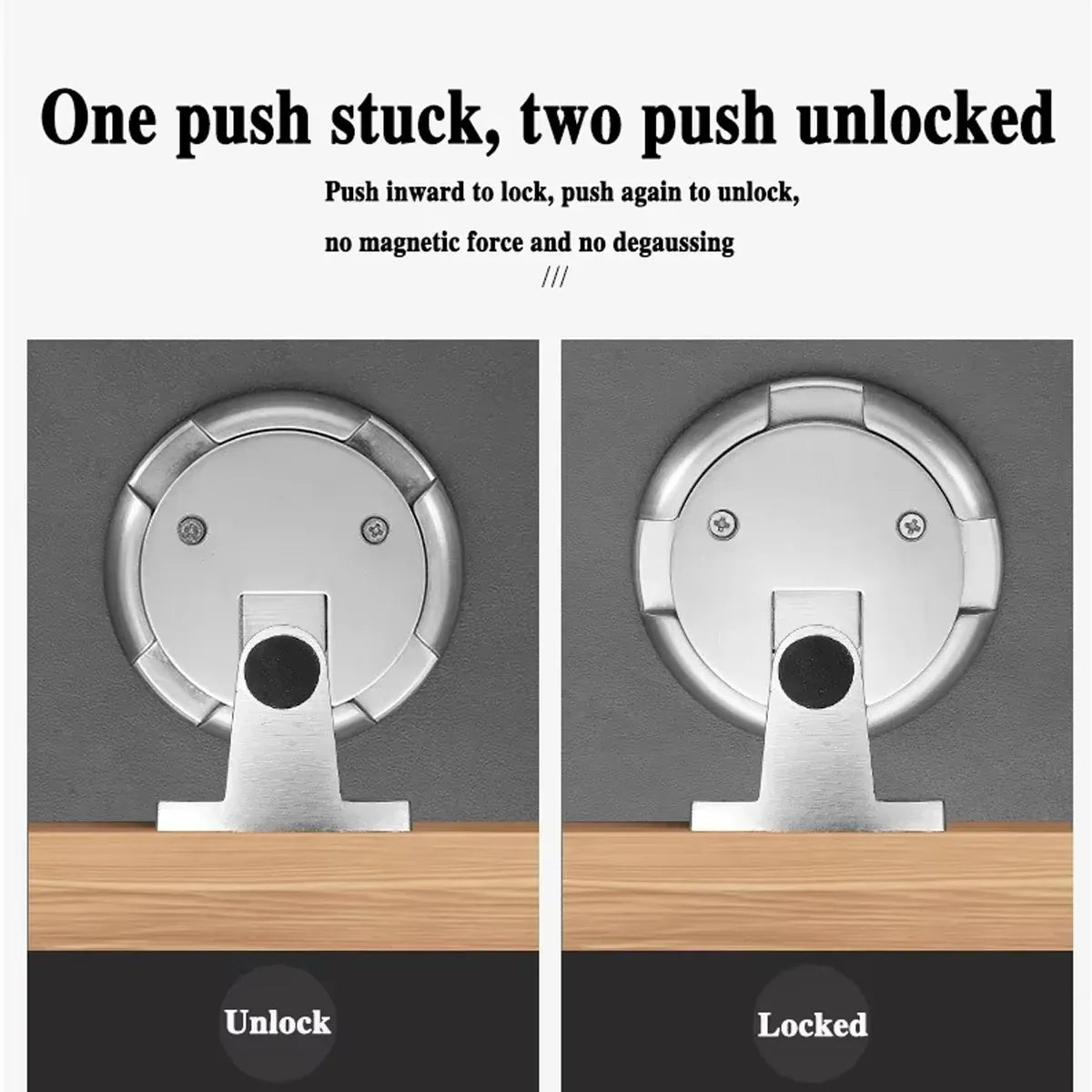 Push Lock Door Stop Floor Mounted Mechanical Door Holder Zinc Alloy - Bronze