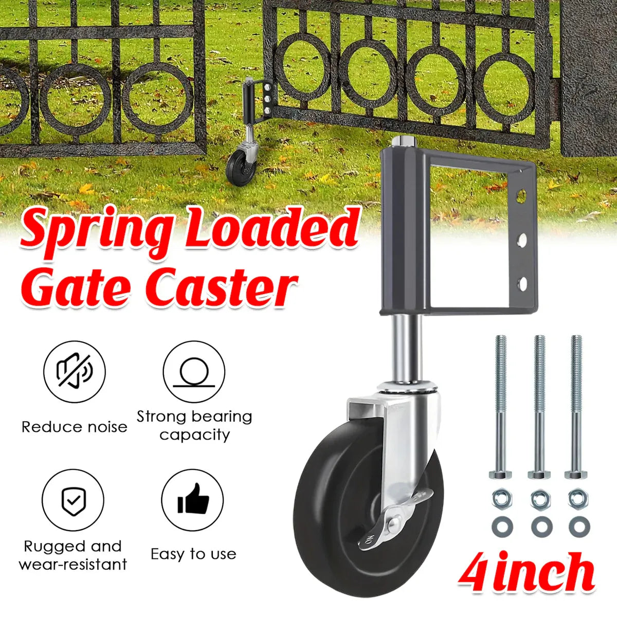 4 Inch Wheels Black Metal Pulleys Swivel Wheels Door Wheels Casters Heavy Duty