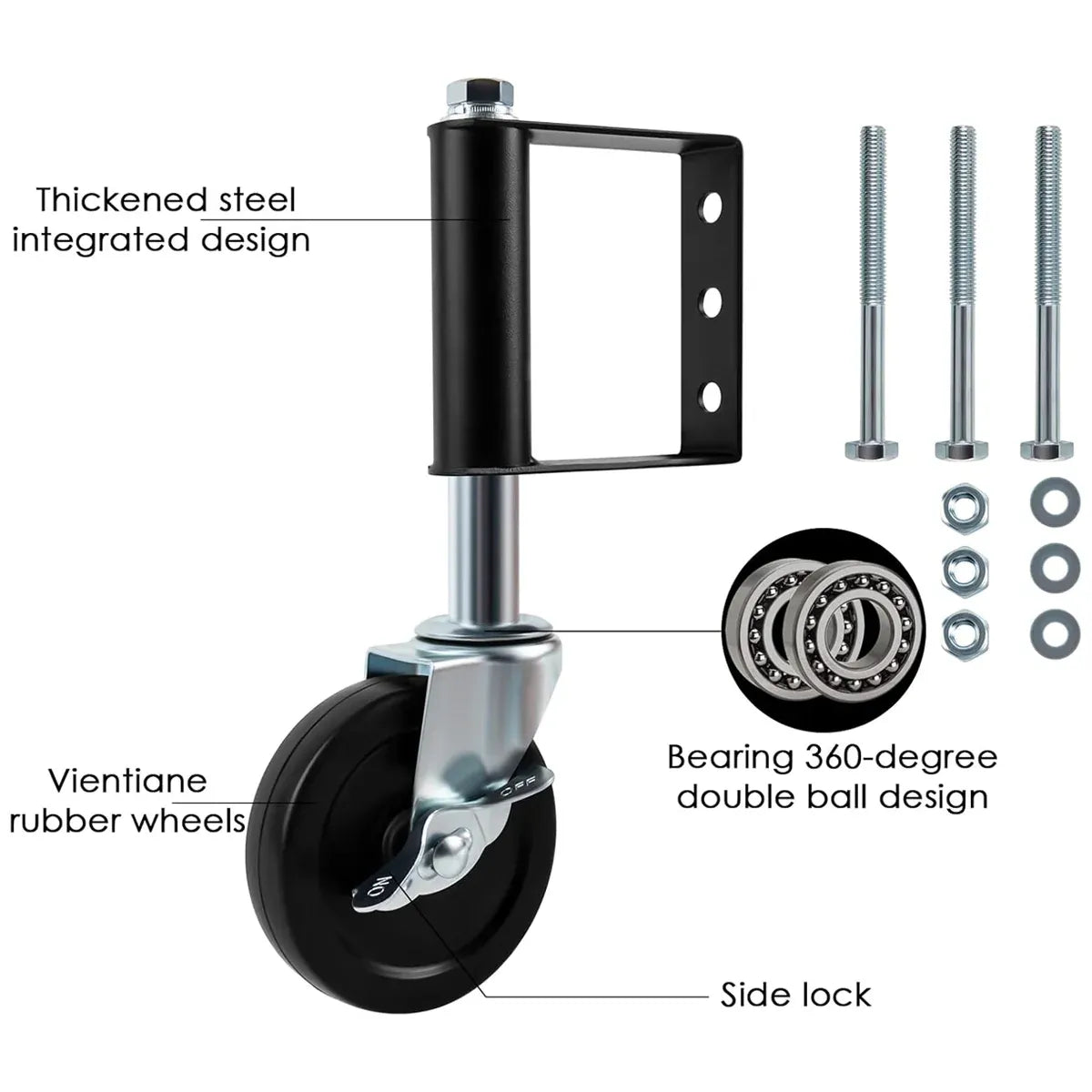 4 Inch Wheels Black Metal Pulleys Swivel Wheels Door Wheels Casters Heavy Duty