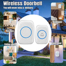 Wireless Doorbell Kit Home Call Button Remote Control White Waterproof Chime - White