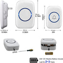 Wireless Doorbell Kit Home Call Button Remote Control White Waterproof Chime - White