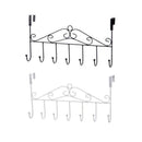 7-Hooks For Bedroom Over The Door Hanger Clothes Storage Towel Iron Hanging Rack - Black