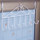 7-Hooks For Bedroom Over The Door Hanger Clothes Storage Towel Iron Hanging Rack - Black
